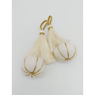 Beige and Gold Pumpkin Tassels, Latkan, Indian Tassels